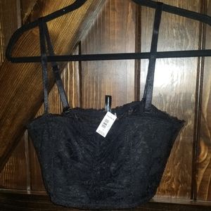 Black Lace Lightly Padded Bandeau
